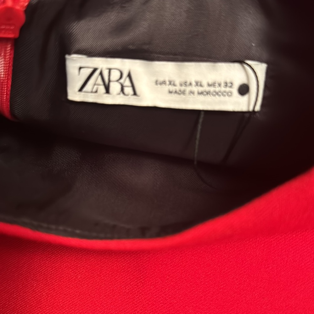 ZARA VOLUMINOUS SHORT DRESS RED 2487/707 NWOT - Picture 6 of 10